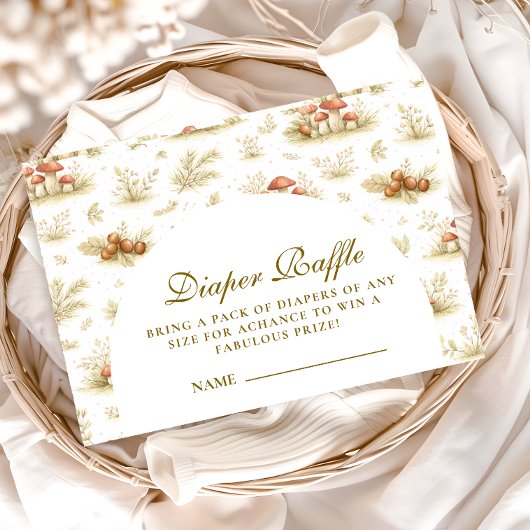 Storybook Mushroom Woodland  Diapper Raffle Begleitkarte