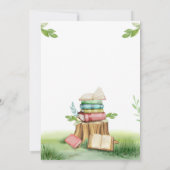 Storybook Neue Kapitel Buchbücher Kinderdusche Einladung (Rückseite)