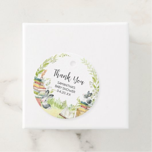 Storybook Neues Kapitel Baby Dusche Runde Geschenkanhänger (Beispiel)