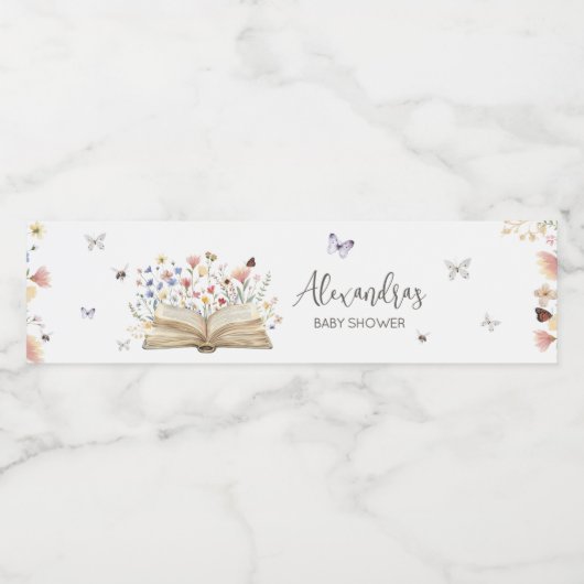 Storybook Neues Kapitel beginnt Babydusche Wasserflaschenetikett (Einzelnes Label)