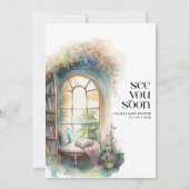 Storybook Neues Kapitel Buch Thema Babydusche Einladung (Rückseite)