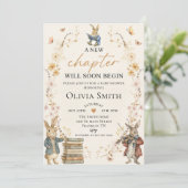 Storybook New Chapter Baby Shower Invitation Einladung (Stehend Vorderseite)