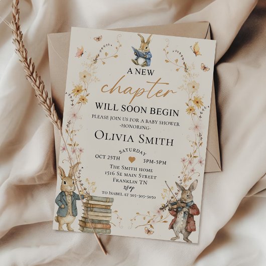 Storybook New Chapter Baby Shower Invitation Einladung