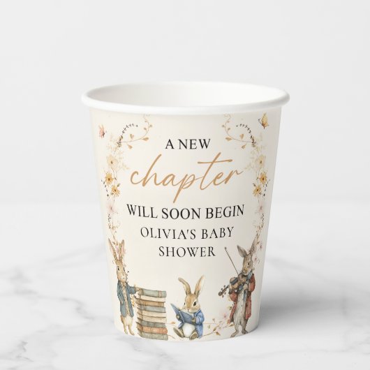 Storybook New Chapter Baby Shower Paper Cups Pappbecher (Rückseite)