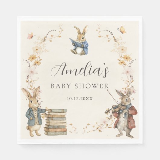Storybook New Chapter Baby Shower Paper Napkin Serviette (Vorderseite)