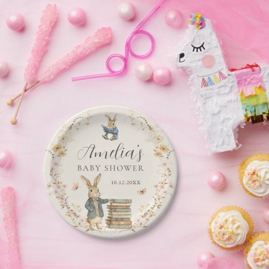 Storybook New Chapter Baby Shower Paper Plates Pappteller (Party)