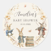 Storybook New Chapter Begin Baby Shower Sticker (Vorderseite)