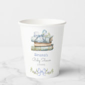 Storybook New Chapter Blue Bow Baby Bow Dusche Pappbecher (Vorderseite)