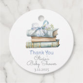 Storybook New Chapter Blue bow Vielen Dank Geschenkanhänger (Vorderseite)