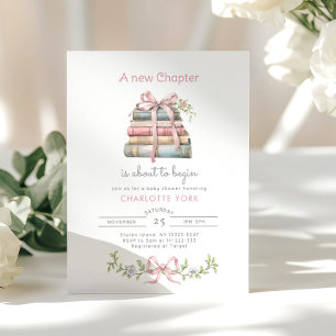 Storybook New Chapter Bow Mädchen Dusche Einladung