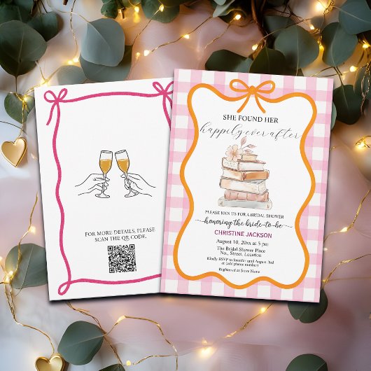 Storybook 'New Chapter' QR Code Bridal Shower Einladung