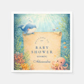 Storybook Ocean Friends Baby Shower Serviette (Vorderseite)