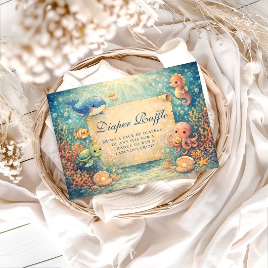 Storybook Ocean Friends Diapper Raffle Begleitkarte