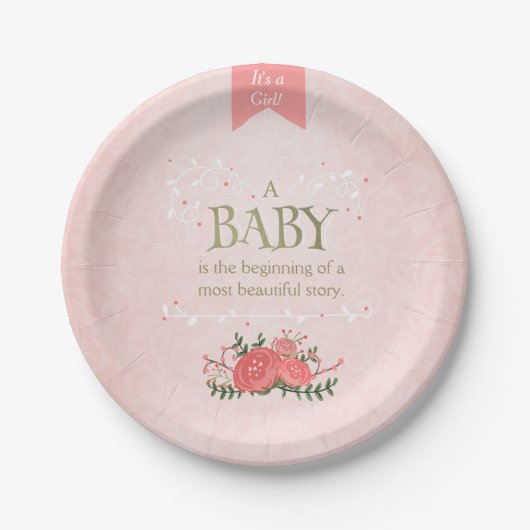 Storybook-PapierTeller-Babydusche Pappteller (Vorderseite)