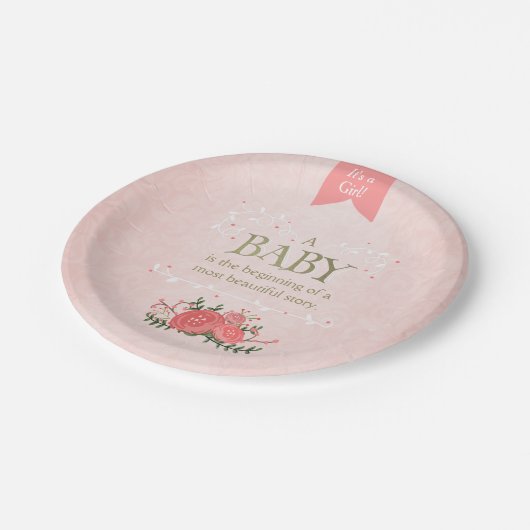 Storybook-PapierTeller-Babydusche Pappteller (Schrägansicht)