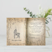 Storybook Perfect Unicorn Baby Girl Dusche Einladung (Stehend Vorderseite)