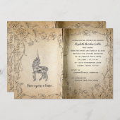 Storybook Perfect Unicorn Baby Girl Dusche Einladung (Vorne/Hinten)