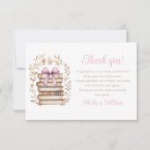 Storybook Pink Bow Baby Shower  Dankeskarte (Vorderseite)