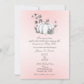 Storybook Pink & Silver Pumpkin Fairy Tale Wedding Einladung (Vorderseite)