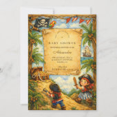 Storybook Pirate Adventure Baby Shower Einladung (Vorderseite)