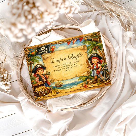 Storybook Pirate Adventure Diapper Raffle Begleitkarte