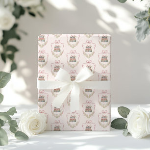 Storybook rosa Schleife Neues Kapitel Baby Shower Geschenkpapier