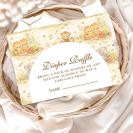 Storybook Safari Animals Diapper Raffle Begleitkarte