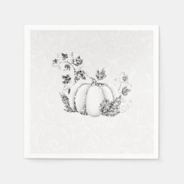 Storybook Silver White Pumpkin Fairy Tale Party Serviette