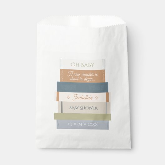 Storybook Stack Neues Kapitel Oh Babydusche Geschenktütchen (Vorderseite)