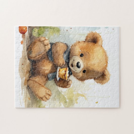 Storybook Style Teddy Bear Jigsaw Gift Puzzle (Horizontal)