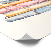 Storybook Teddy Bear Baby Dusche Boho Willkommen Poster (Ecke)