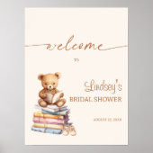 Storybook Teddy Bear Baby Dusche Boho Willkommen Poster (Vorne)