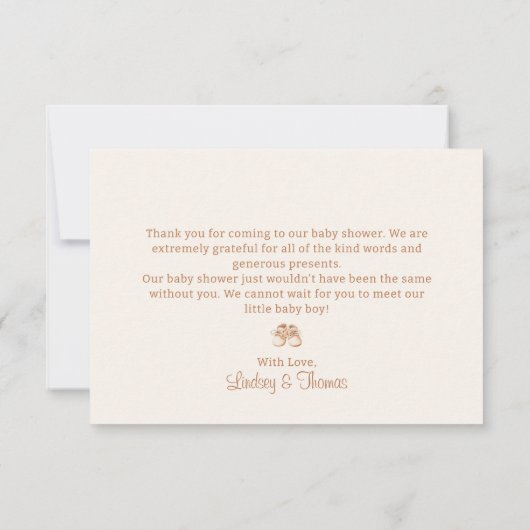 Storybook Teddy Bear Baby Dusche Danke Karte (Rückseite)