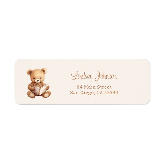 Storybook Teddy Bear Baby Shower Return Address (Vorne)