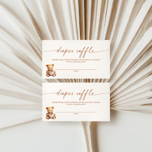 Storybook Teddy Bear Diaper Raffekarte Begleitkarte