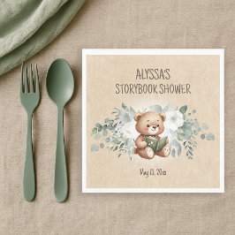 Storybook Teddy Bear Greenerenery Baby Dusche Will Serviette