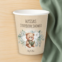 Storybook Teddy Bear Greenerenery Baby Shower Pappbecher