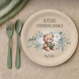 Storybook Teddy Bear Greenerenery Baby Shower Pappteller