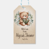 Storybook Teddy Bear Vintag Books Baby Geschenkanhänger (Vorderseite)