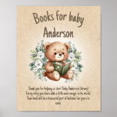 Storybook Teddy Bear Vintag Books Baby Poster (Vorne)