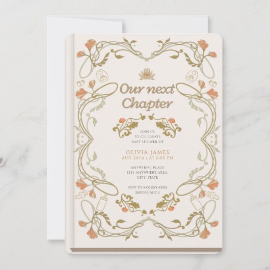 Storybook unsere nächste Kapitel Märchendusche Einladung (Vorderseite)