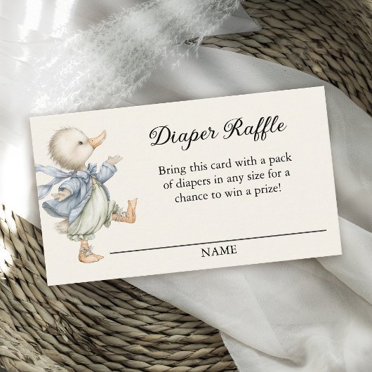 Storybook Vintage Duck Diaper Raffle Begleitkarte