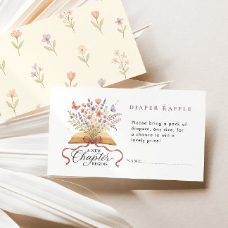 Storybook Wildblume Diaper Raffle Baby Dusche Begleitkarte