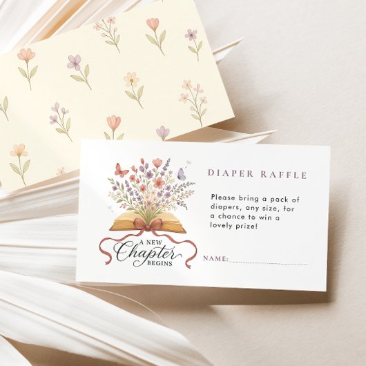 Storybook Wildblume Diaper Raffle Baby Dusche Begleitkarte