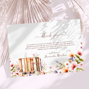 Storybook Wildblume Wood Slice Brautparty Dankeskarte