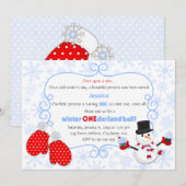 Storybook Winter Onederland Ball Birthday Einladung (Vorne/Hinten)