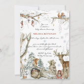 Storybook | Winter Woodland Forest Baby Dusche Einladung (Vorderseite)