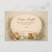 Storybook Woodland Animals Diapper Raffle Begleitkarte (Vorderseite)