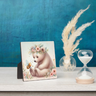 Storybook Woodland Babies Bär und Biene Fotoplatte