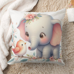 Storybook Woodland Babies Elephant and Bird Kissen